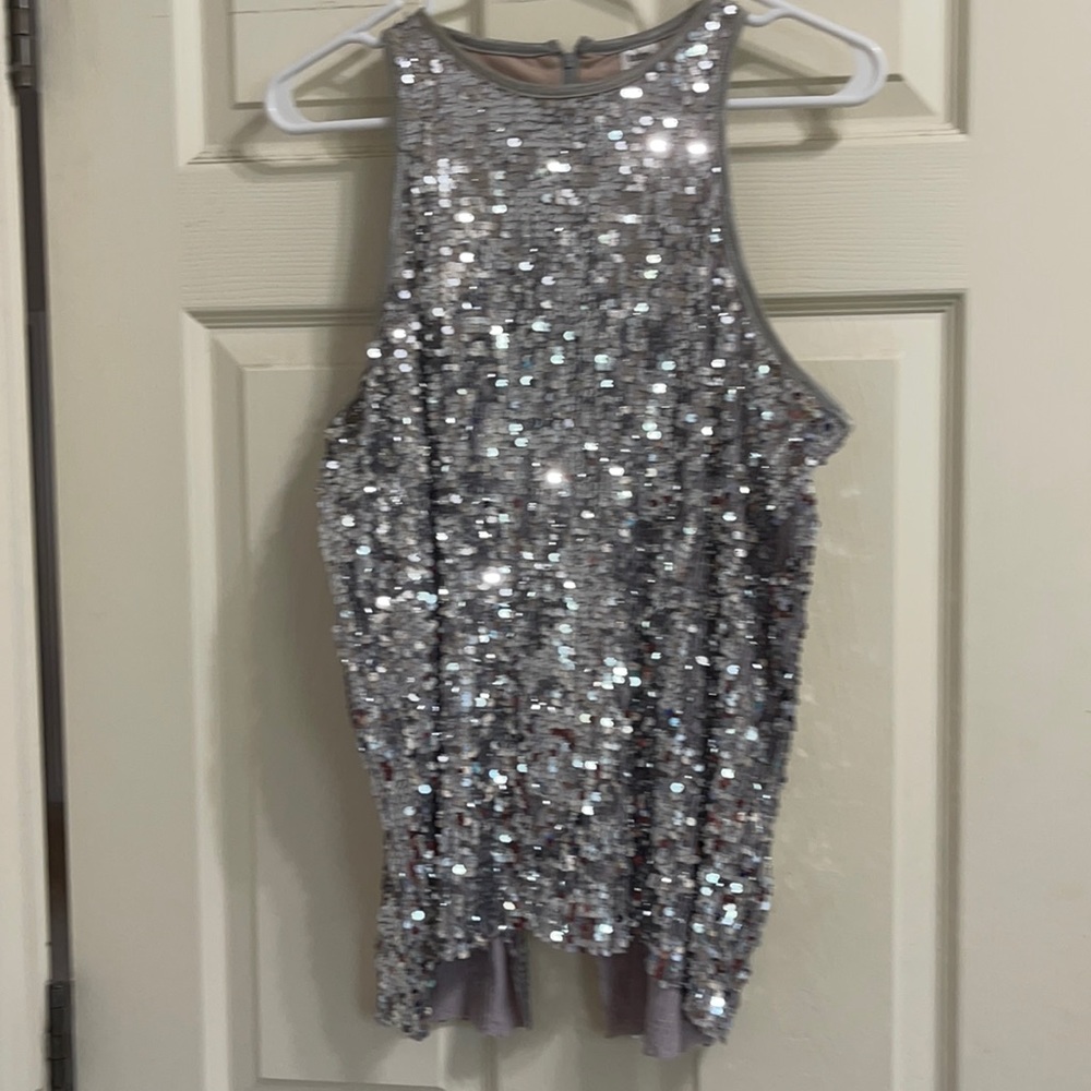 Belara silver sequin swing tank